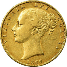 Moeda, Grã-Bretanha, Victoria, Sovereign, 1866, London, EF(40-45), Dourado