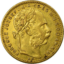 Hungary,Franz Joseph I,8 Forint 20 Francs,1887,Kormoczbanya,EF(40-45),Gold,KM467