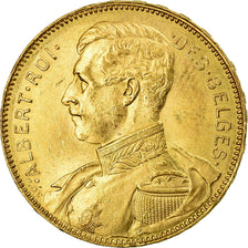 Moeda, Bélgica, 20 Francs, 20 Frank, 1914, MS(60-62), Dourado, KM:78