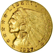 Coin, United States, Indian Head, $2.50, Quarter Eagle, 1927, U.S. Mint