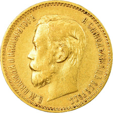 Moneda, Rusia, Nicholas II, 5 Roubles, 1898, St. Petersburg, MBC, Oro, KM:62