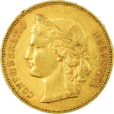 Coin, Switzerland, 20 Francs, 1890, Bern, EF(40-45), Gold, KM:31.3