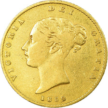 Coin, Great Britain, Victoria, 1/2 Sovereign, 1852, London, VF(20-25), Gold