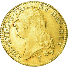 Moeda, França, Louis XVI, Double louis d'or à la tête nue, 2 Louis D'or