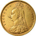 Coin, Great Britain, Victoria, 1/2 Sovereign, 1891, London, AU(50-53), Gold