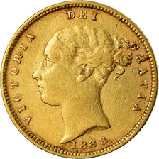 Moeda, Grã-Bretanha, Victoria, 1/2 Sovereign, 1883, EF(40-45), Dourado