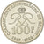 Moeda, Mónaco, Rainier III, 100 Francs, 1989, AU(55-58), Prata, KM:164