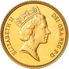 Munten, Groot Bretagne, Elizabeth II, 1/2 Sovereign, 1985, FDC, Goud, KM:942