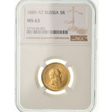 Münze, Russland, Alexander III, 5 Roubles, 1889, St. Petersburg, PCGS, MS63