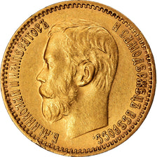 Moneda, Rusia, Nicholas II, 5 Roubles, 1898, St. Petersburg, MBC, Oro, KM:62