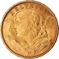 Coin, Switzerland, 20 Francs, 1949, Bern, MS(63), Gold, KM:35.2