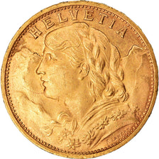 Coin, Switzerland, 20 Francs, 1927, Bern, MS(63), Gold, KM:35.1