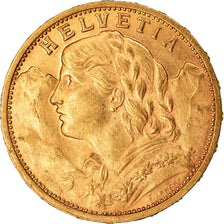 Coin, Switzerland, 20 Francs, 1900, Bern, AU(55-58), Gold, KM:35.1