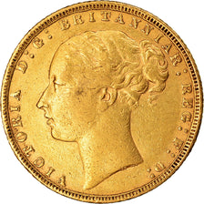 Monnaie, Grande-Bretagne, Victoria, Sovereign, 1873, TTB, Or, KM:752