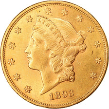 Moeda, Estados Unidos da América, Liberty Head, $20, Double Eagle, 1893, U.S.