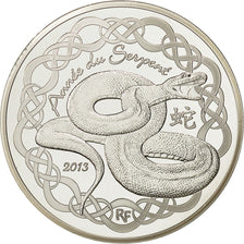 France, 10 Euro, Year of the Snake, 2013, MS(65-70), Silver