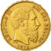 Moneta, Belgio, Leopold II, 20 Francs, 20 Frank, 1875, SPL-, Oro, KM:37