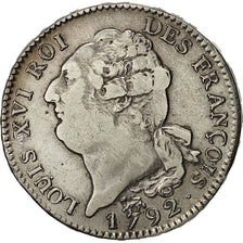 Monnaie, France, Louis XVI, Écu de 6 livres françois, 1792, TTB, Gadoury 55