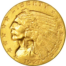 Coin, United States, Indian Head, $2.50, Quarter Eagle, 1927, MS(63), Gold