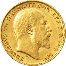 Coin, Great Britain, Edward VII, 1/2 Sovereign, 1904, London, AU(55-58), Gold