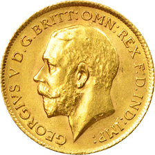 Moneda, Gran Bretaña, George V, 1/2 Sovereign, 1914, London, EBC+, Oro, KM:819