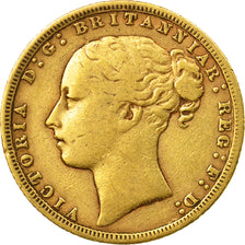 Coin, Great Britain, Victoria, Sovereign, 1871, London, VF(30-35), Gold, KM:752