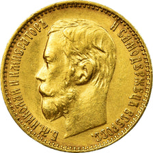 Münze, Russland, Nicholas II, 5 Roubles, 1899, St. Petersburg, VZ, Gold, KM:62