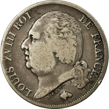 Coin, France, Louis XVIII, Franc, 1822, Paris, VF(20-25), Silver