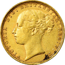 Coin, Great Britain, Victoria, Sovereign, 1884, London, AU(50-53), Gold, KM:752