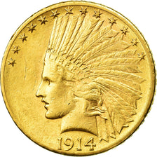 Monnaie, États-Unis, Indian Head, $10, Eagle, 1914, Denver, TTB+, Or