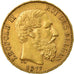 Munten, België, Leopold II, 20 Francs, 20 Frank, 1877, ZF+, Goud, KM:37