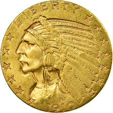 Moneta, Stati Uniti, Indian Head, $5, Half Eagle, 1910, U.S. Mint, Philadelphia