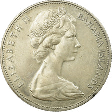 Moneda, Bahamas, Elizabeth II, 5 Dollars, 1969, MBC+, Plata, KM:10