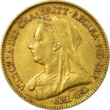 Monnaie, Grande-Bretagne, Victoria, 1/2 Sovereign, 1893, Londres, TTB+, Or