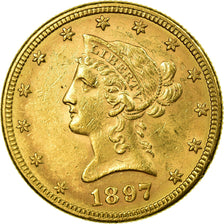 Coin, United States, Coronet Head, $10, Eagle, 1897, Philadelphia, AU(55-58)