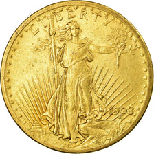 Moneta, Stati Uniti, Saint-Gaudens, $20, Double Eagle, 1908, U.S. Mint