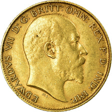 Münze, Großbritannien, Edward VII, 1/2 Sovereign, 1909, London, SS+, Gold