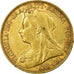 Moneta, Gran Bretagna, Victoria, Sovereign, 1893, London, BB, Oro, KM:785