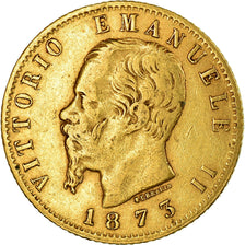 Moneta, Włochy, Vittorio Emanuele II, 20 Lire, 1873, Milan, EF(40-45), Złoto