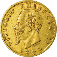 Moneta, Włochy, Vittorio Emanuele II, 20 Lire, 1863, Torino, EF(40-45), Złoto