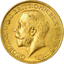 Coin, Great Britain, George V, Sovereign, 1915, London, AU(55-58), Gold, KM:820