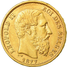 Monnaie, Belgique, Leopold II, 20 Francs, 20 Frank, 1877, TTB+, Or, KM:37