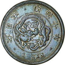 Moneta, Japonia, Mutsuhito, Sen, 1877, AU(50-53), Miedź, KM:17.1