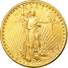 Coin, United States, Saint-Gaudens, $20, Double Eagle, 1914, U.S. Mint, Denver