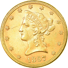 Moneta, USA, Coronet Head, $10, Eagle, 1897, U.S. Mint, Philadelphia, AU(55-58)