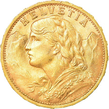 Moeda, Suíça, 20 Francs, 1930, Bern, MS(60-62), Dourado, KM:35.1