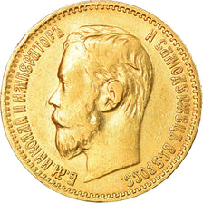 Moneta, Russia, Nicholas II, 5 Roubles, 1897, St. Petersburg, BB, Oro, KM:62