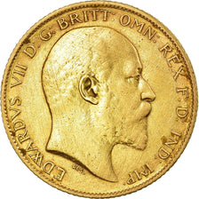 Moneda, Gran Bretaña, Edward VII, 1/2 Sovereign, 1907, London, MBC, Oro, KM:804