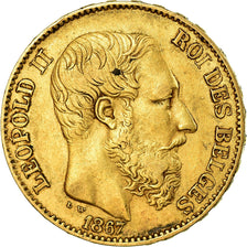 Coin, Belgium, Leopold II, 20 Francs, 20 Frank, 1867, AU(50-53), Gold, KM:32