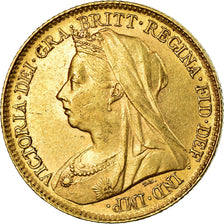 Moeda, Grã-Bretanha, Victoria, 1/2 Sovereign, 1896, London, AU(55-58), Dourado